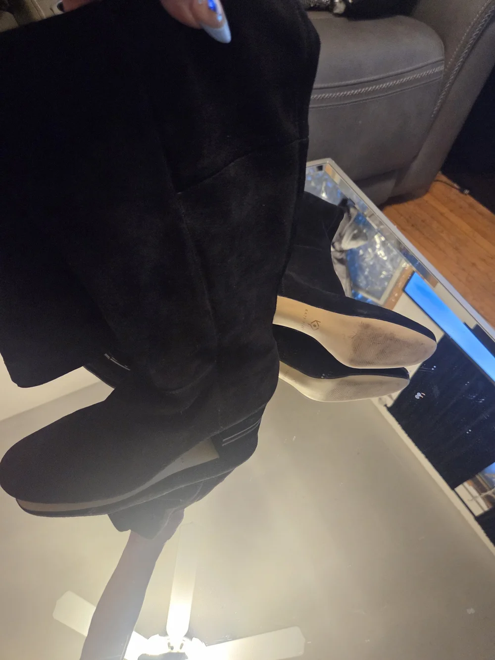 Katy Perry Collections Black Over-The-Knee Suede Boots